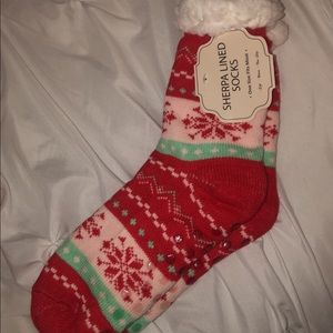 Sherpa lined Christmas socks